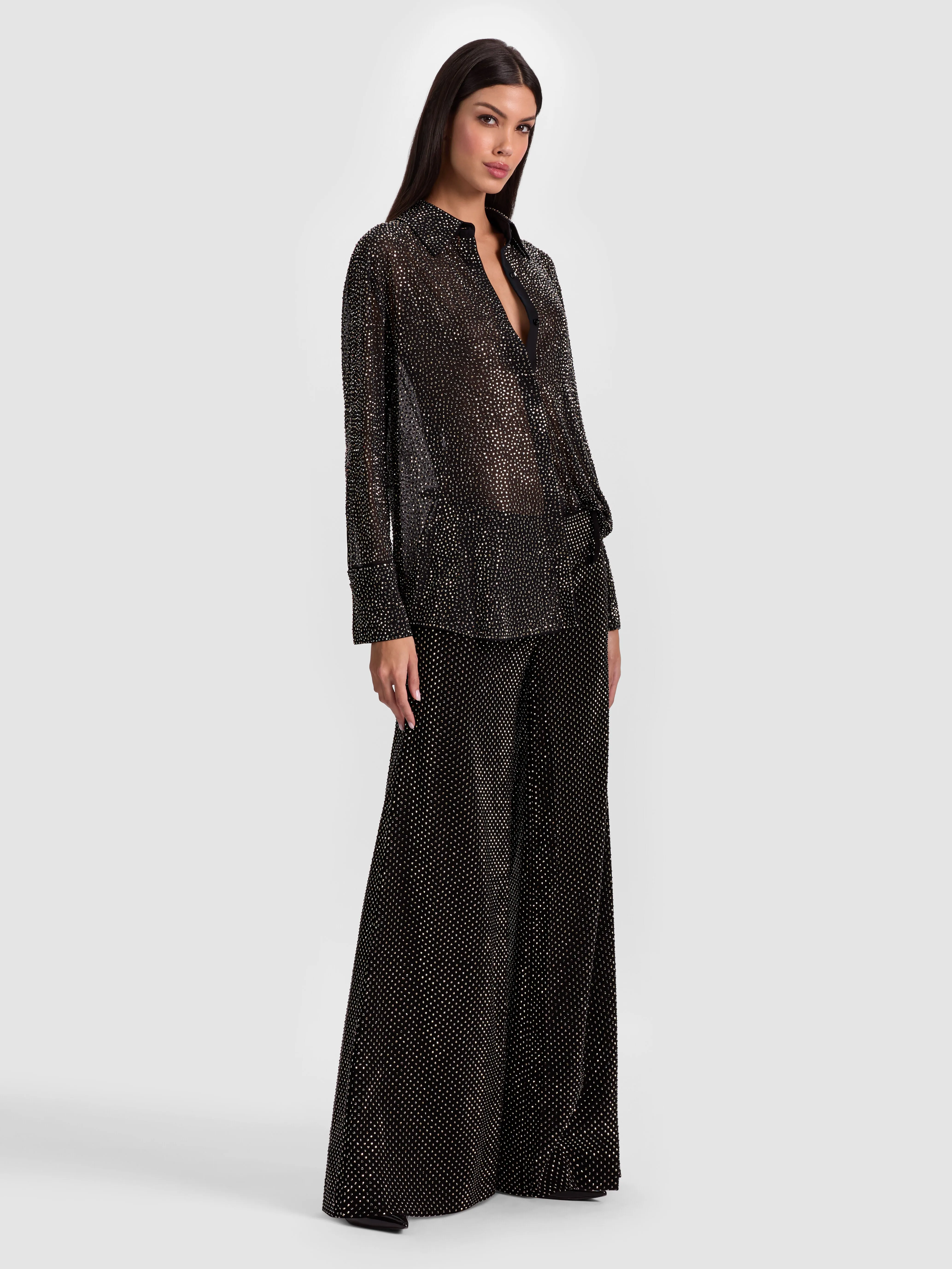 Different ways to style the ALICE + OLIVIA Finely Embellished Button-Down